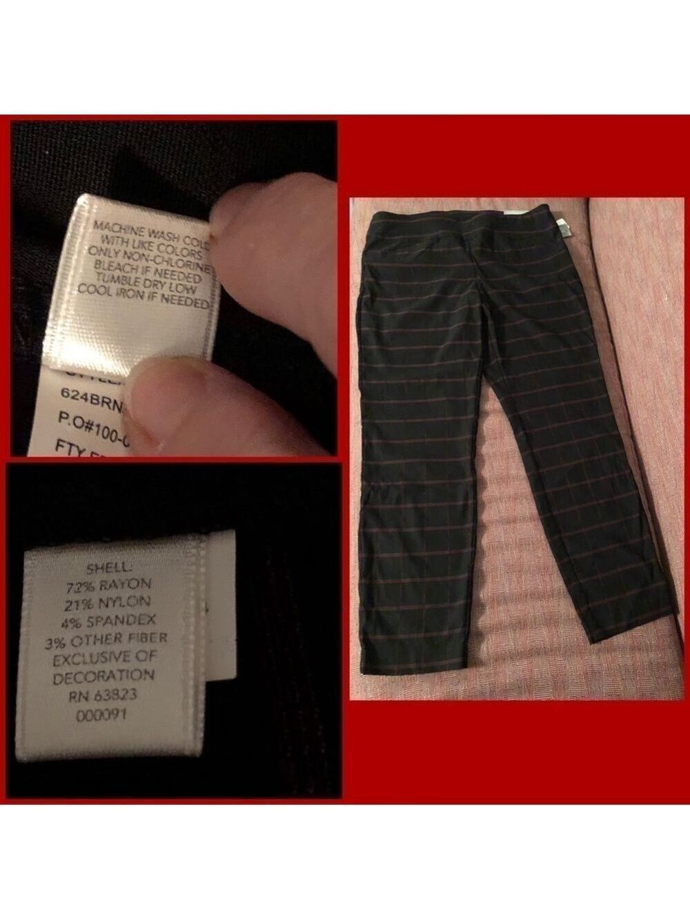 Signature Slimming Pants (10) Black w' red stripe - Picture 2 of 2